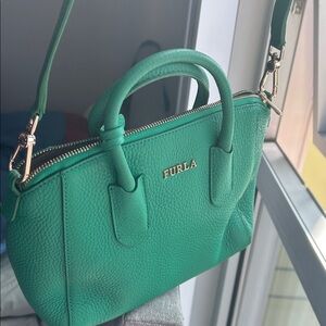 Furla Emerald Green Leather Satchel